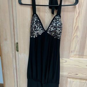 Wet Seal Black Halter Dress with Sequins